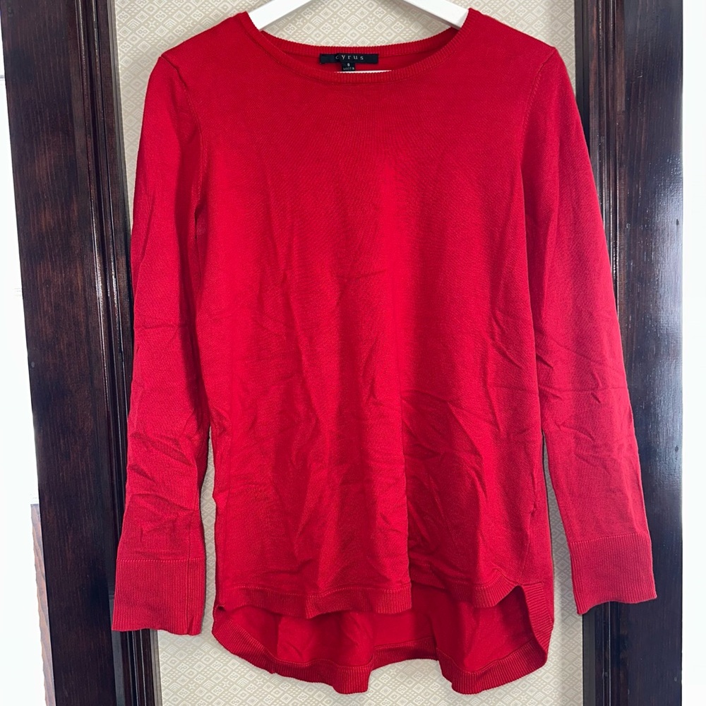 Cyrus - Red Knit Soft Sweater Pullover - Women’s Size Small, Round Neck & Comfy